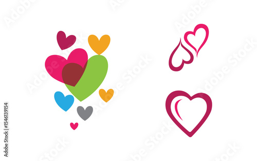Human care Love adoption group network and social logo design v.7