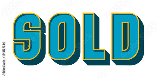 SOLD, word typography illustration for shop and store banner promotion.