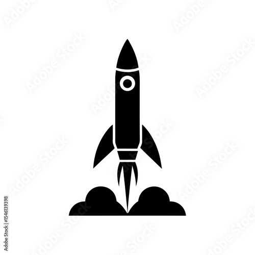Rocket Launch Icon Vector with Flat and Clean Isolated Style