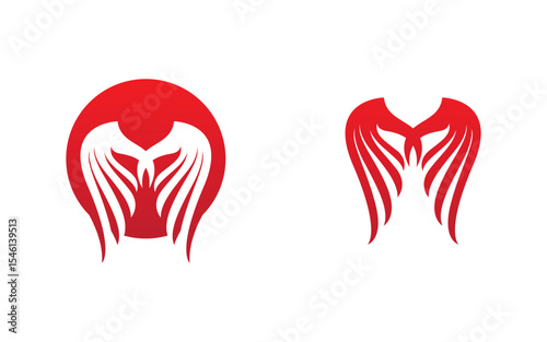 Eagle hawk wing icon Template logo design v1.8