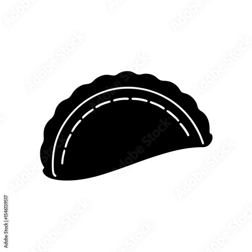 Empanada Icon Vector with Flat and Clean Isolated Design
