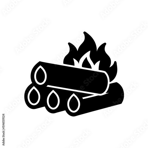 Firewood Bundle Icon Vector in Flat and Clean Isolated Style