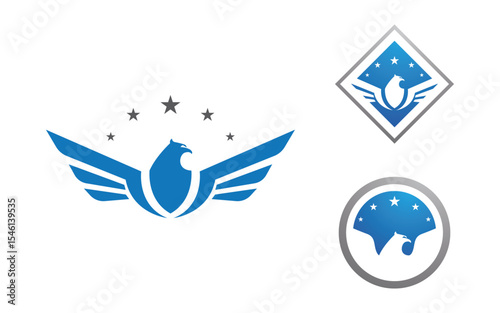 Eagle hawk wing icon Template logo design v1.7
