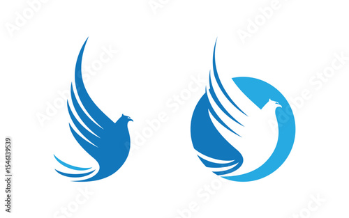 Eagle hawk wing icon Template logo design v1.9