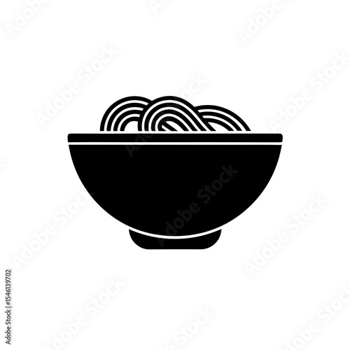 Noodles Bowl Icon Vector with Flat and Clean Isolated Style