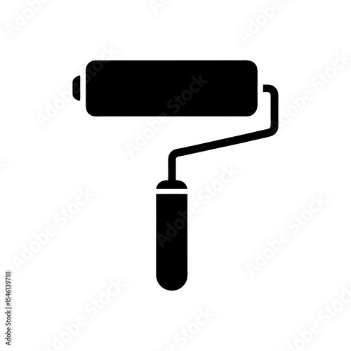 Paint Roller Icon Vector with Flat and Clean Isolated Style