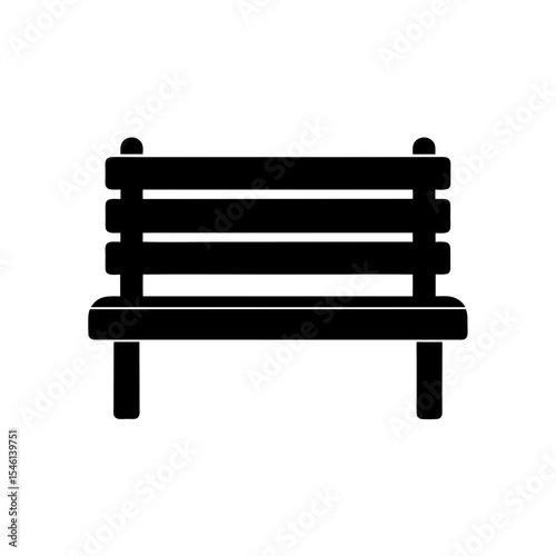 Park Bench Icon Vector with Flat and Clean Isolated Design