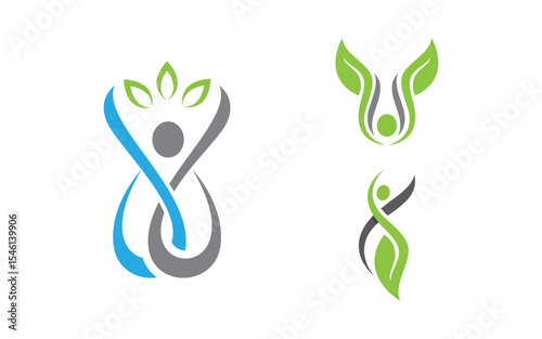 Healthy life Human fit sport logo sign illustration v.297