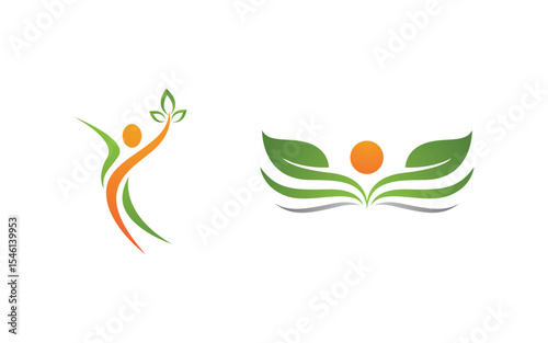 Healthy life Human fit sport logo sign illustration v.299