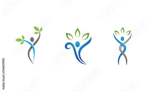 Healthy life Human fit sport logo sign illustration v.302