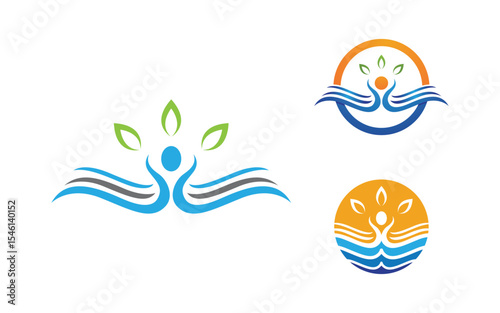 Healthy life Human fit sport logo sign illustration v.308