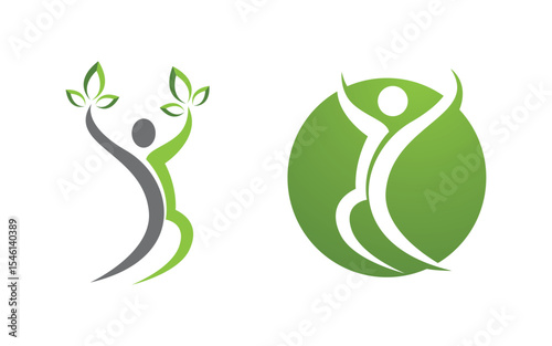 Healthy life Human fit sport logo sign illustration v.318