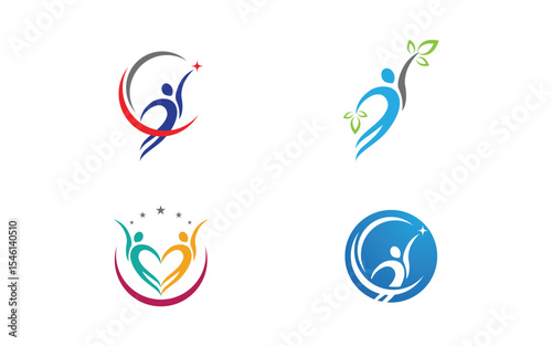 Healthy life Human fit sport logo sign illustration v.323