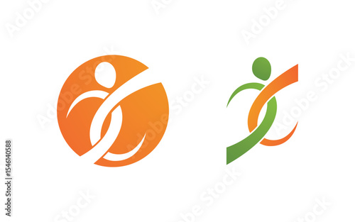 Healthy life Human fit sport logo sign illustration v.326