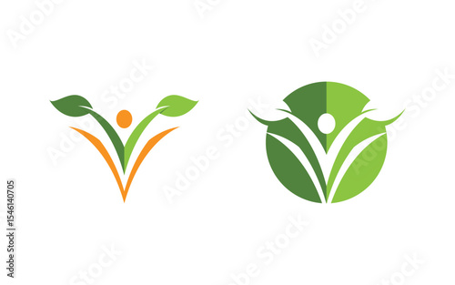 Healthy life Human fit sport logo sign illustration v.332