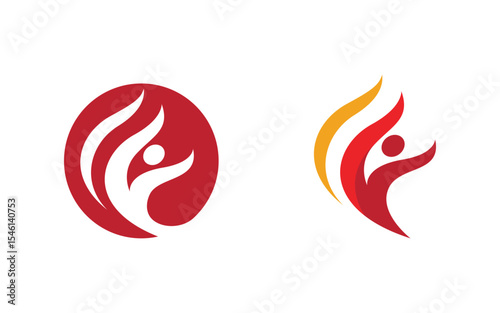 Healthy life Human fit sport logo sign illustration v.334
