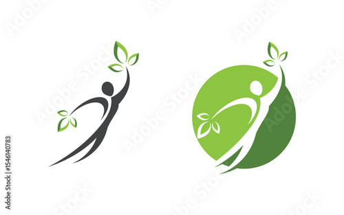 Healthy life Human fit sport logo sign illustration v.335