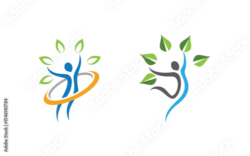 Healthy life Human fit sport logo sign illustration v.336
