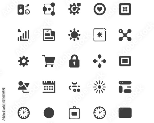 Modern Flat Vector Icon Set – Multimedia, Web, UI, and App Icons