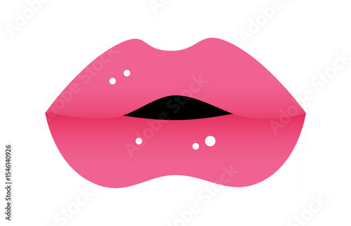 Sexy lips of women or girls flat vector illustrations set