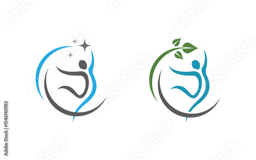 Healthy life Human fit sport logo sign illustration v.343