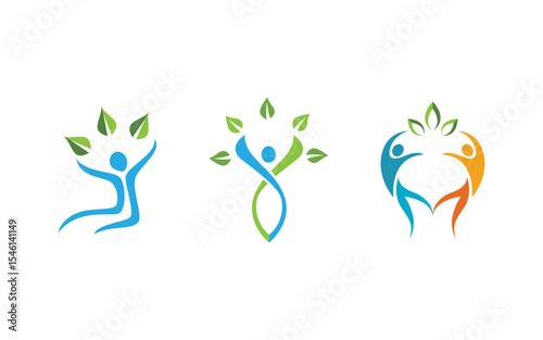 Healthy life Human fit sport logo sign illustration v.350