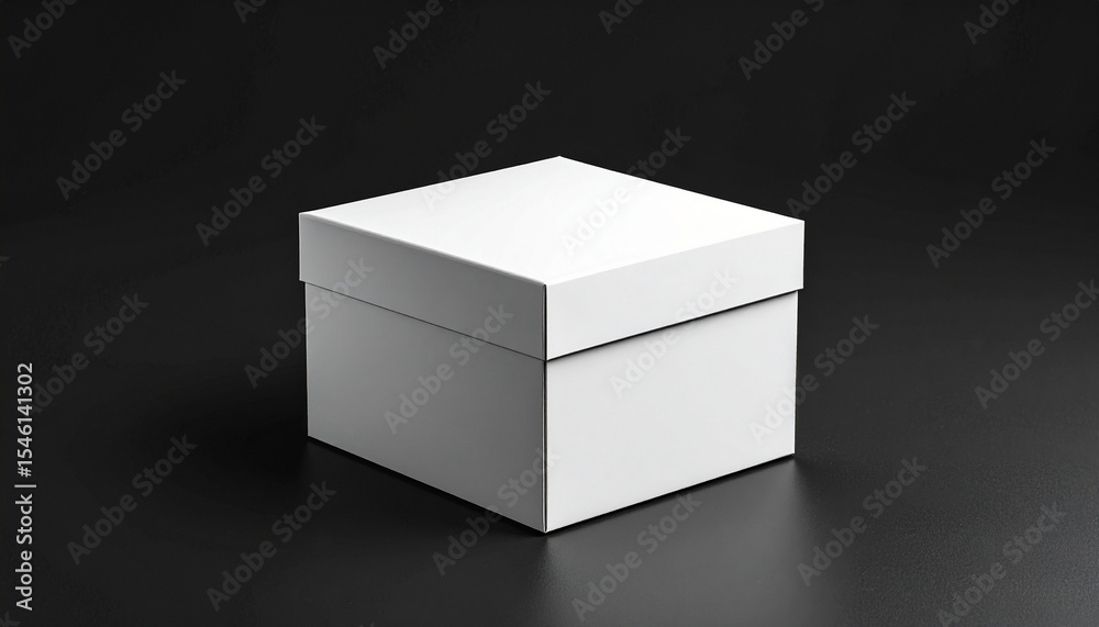 Fototapeta premium White Skincare Box On Black Seamless Studio Background