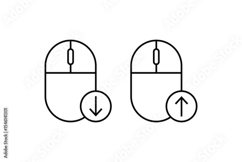 Computer Mouse Scroll Up Down Icons