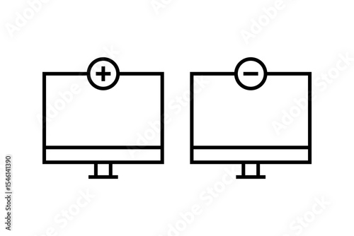Display Screen Add and Remove Symbols Vector