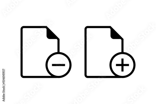 Outline File Add Remove Icons