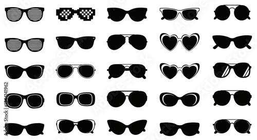 Collection of Stylish Sunglasses Silhouettes Diverse Shapes & Designs for Fashion & Branding