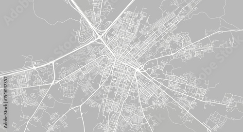 Detailed City Map Urban Infrastructure, Road Network, and City Planning Visualization