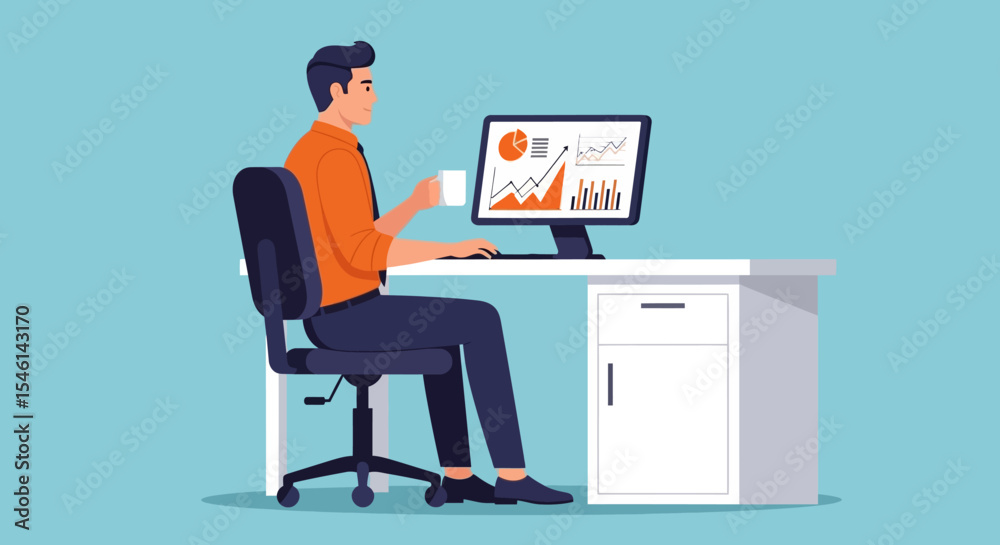 Analyzing Business Data A Professional Reviewing Charts and Graphs on Computer Analyzing Business Data A Professional Reviewing Charts and Graphs on Computer