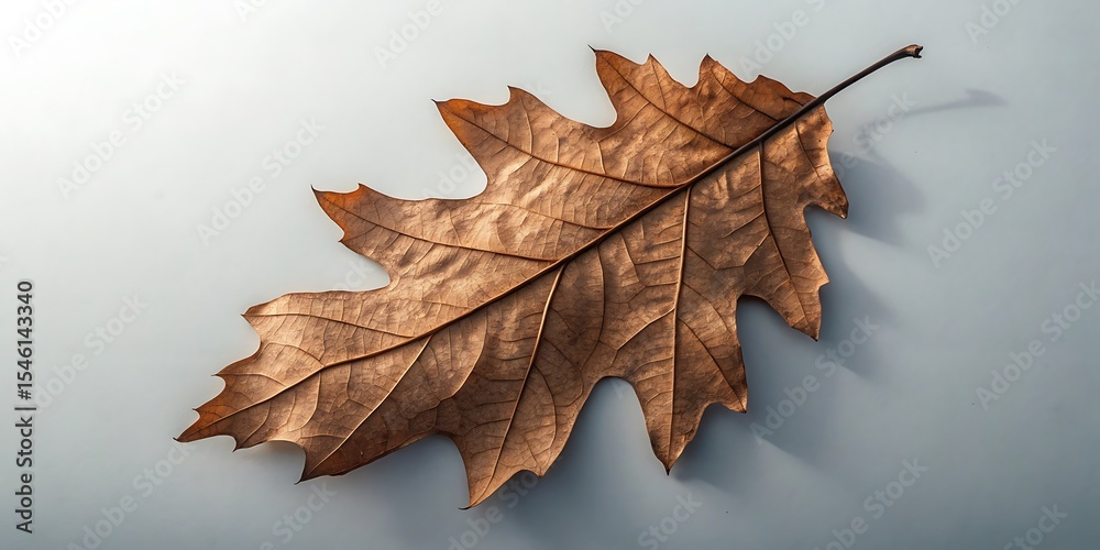 Naklejka premium Autumn oak leaf fall season brown leaf nature background image