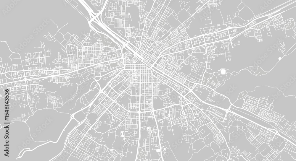 Fototapeta premium Detailed City Map Urban Planning, Infrastructure, and Road Network Visualization