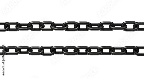 Heavy Duty Black Chain Links Industrial Strength Metal Chain Illustration