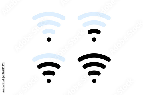 Wifi Hotspot Signal Strength Outline Icons