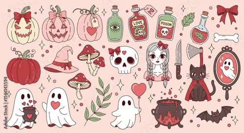 Wallpaper Mural Spooky Cute Halloween Illustrations Pumpkins, Ghosts, Witches, and More Torontodigital.ca