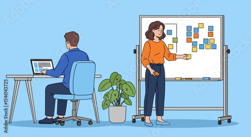 Teamwork and Collaboration Agile Project Management Illustration
