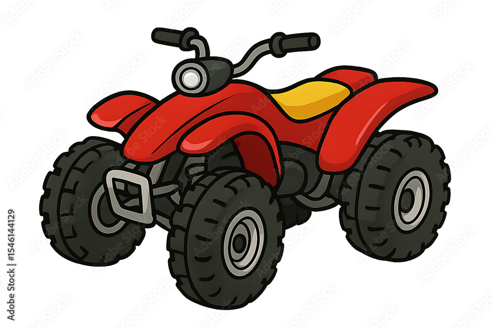 A four-wheeled ATV used for outdoor sports A four-wheeled ATV used for outdoor sports