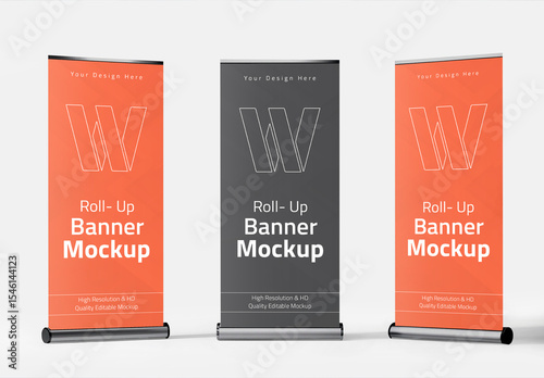 Three Roll-up Banner Mockup
