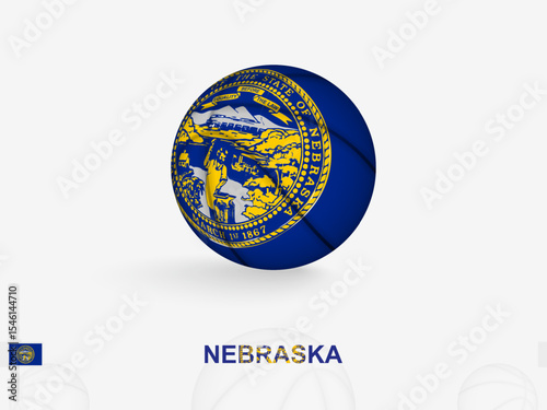 Nebraska Basketball Concept with National Flag Design.