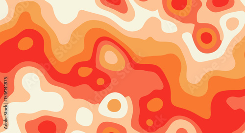 Abstract Orange and Red Swirl Pattern Background