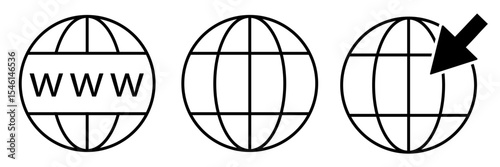 Visit website vectot icon set. go to our website sign. web access symbol.
