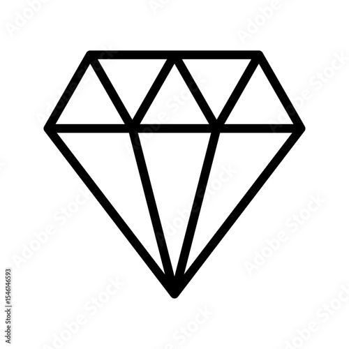 Diamond Gemstone Jewel Outline Icon