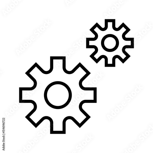 Gears Settings Cogwheels Outline Icons