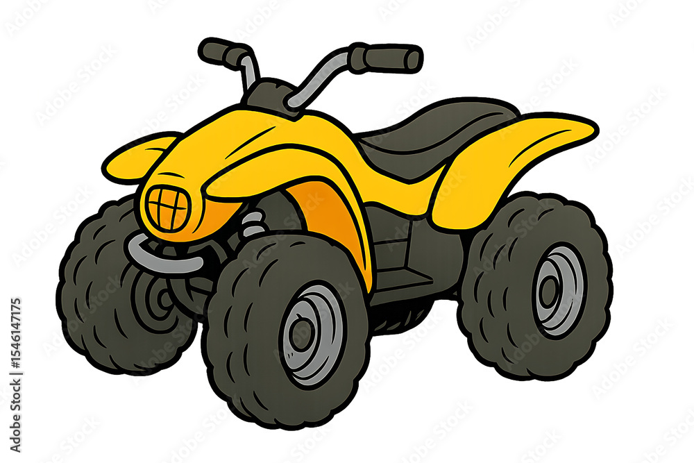 A four-wheeled ATV used for outdoor sports A four-wheeled ATV used for outdoor sports