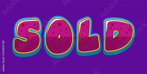 SOLD, word typography illustration for shop and store banner promotion.
