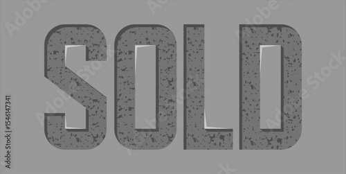 SOLD, word typography illustration for shop and store banner promotion.