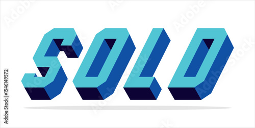SOLD, word typography illustration for shop and store banner promotion.